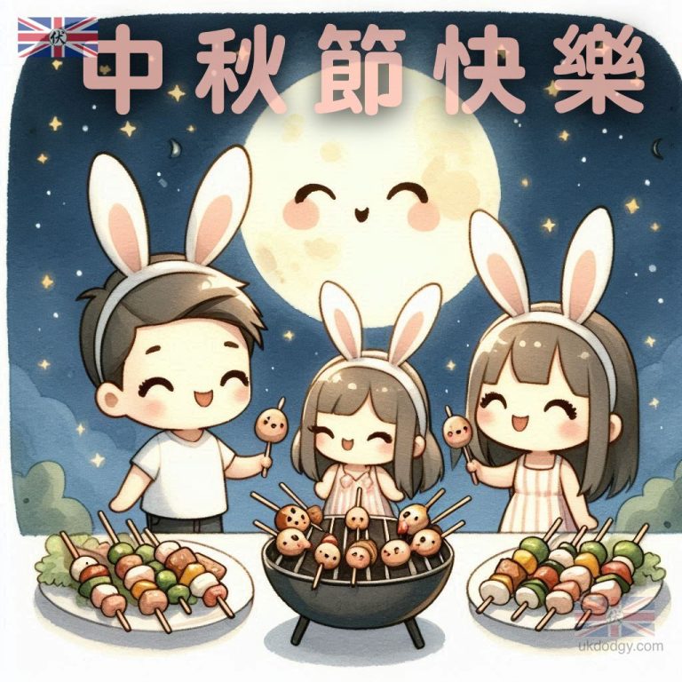 q版中秋烤肉卡通 - 英國伏味濃