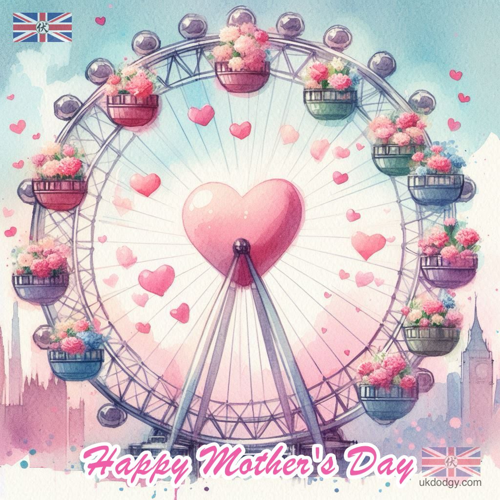 London Eye 康乃馨 母親節賀卡