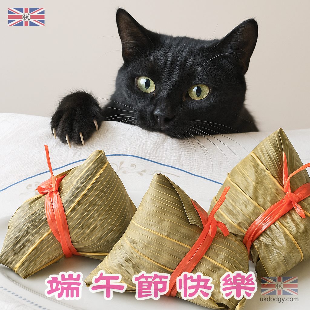 端午節快樂 - 貓咪偷食棕子