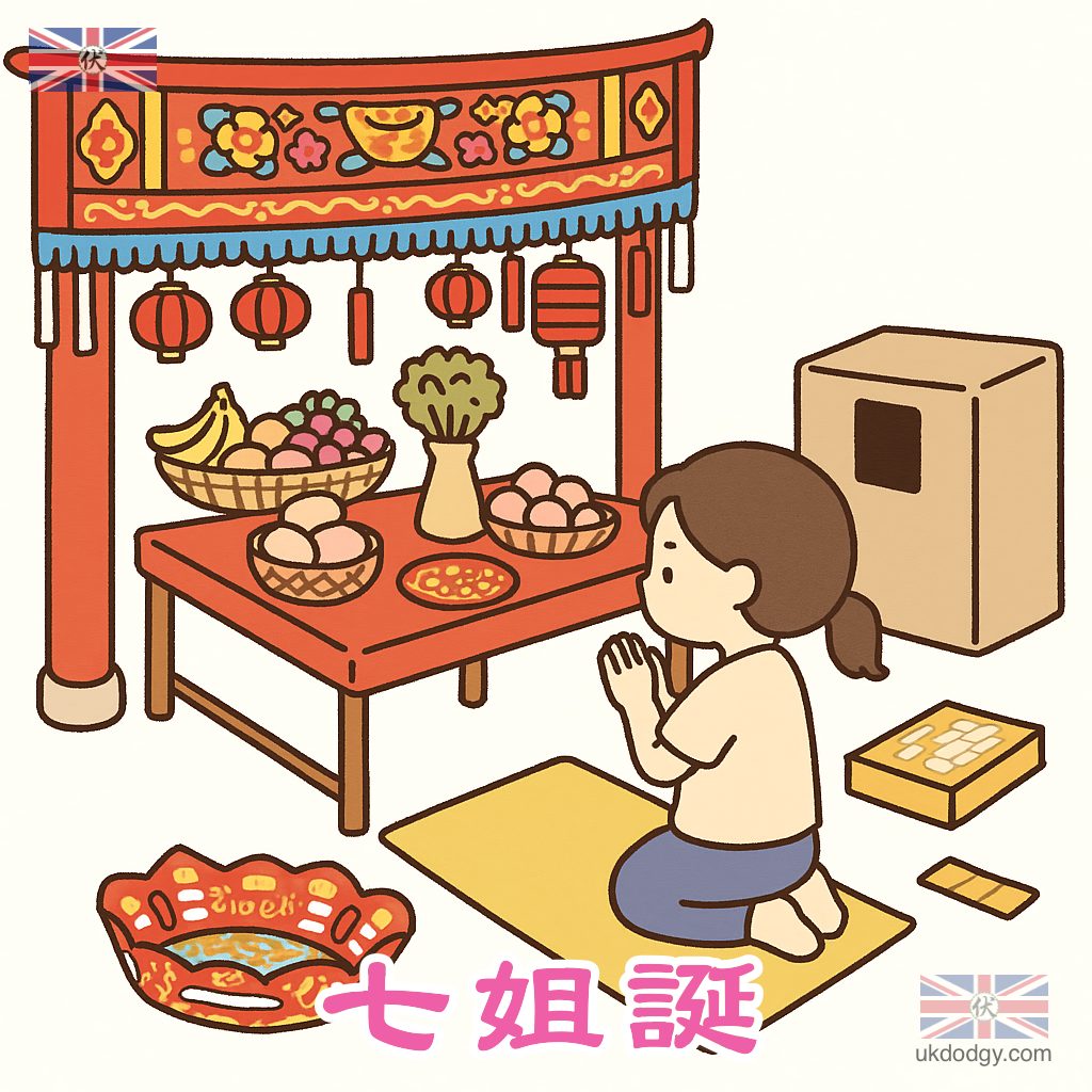 坪洲仙姊廟七姐誕卡通圖案