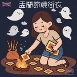盂蘭節農曆七月十四燒街衣卡通圖案
