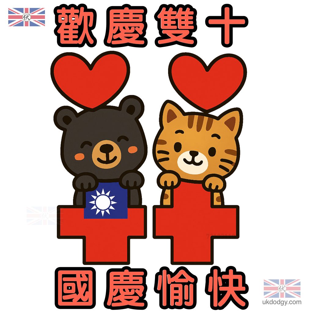 歡慶雙十 國慶愉快｜中華民國國慶日Q版插畫