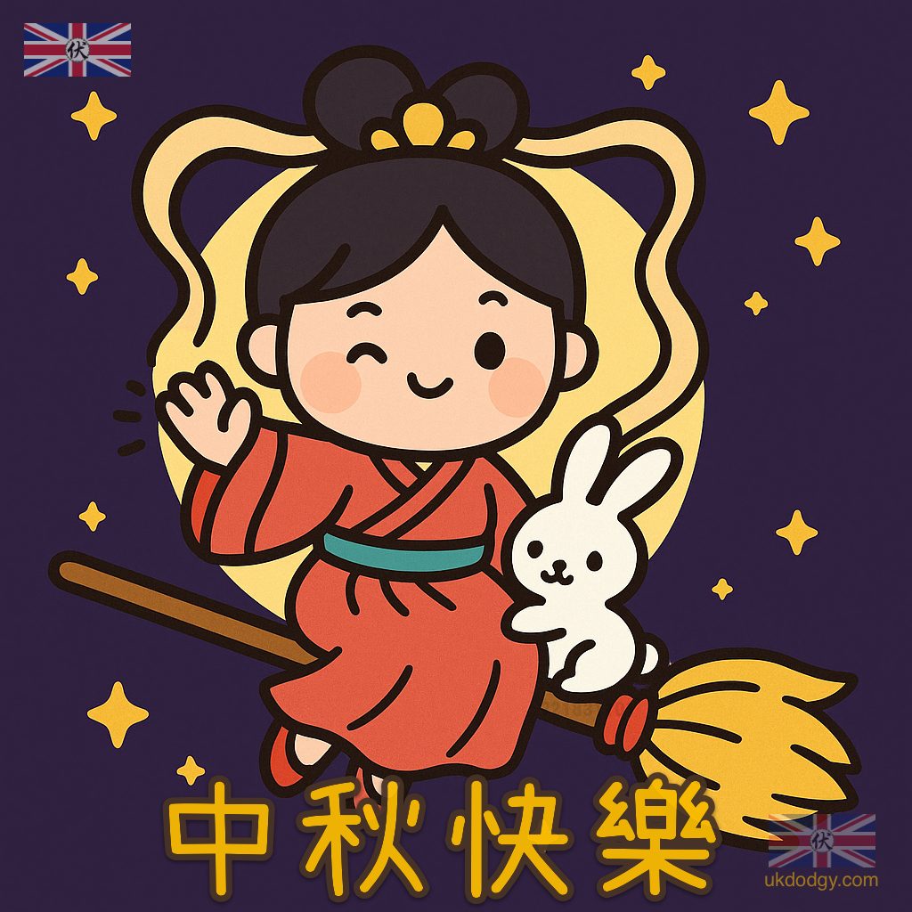 中秋節卡通圖｜嫦娥奔月Q版插畫免費下載