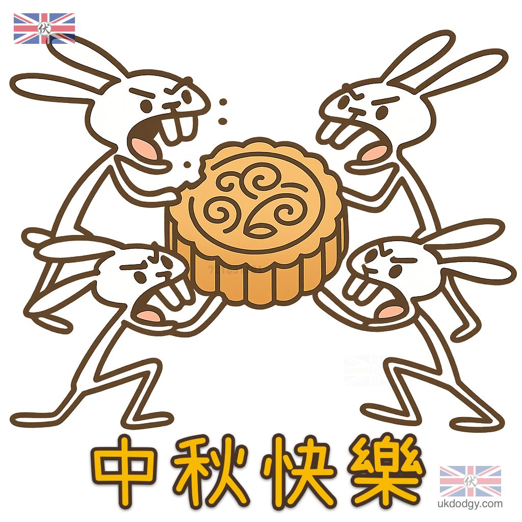 玉兔 月餅 爭霸戰｜搞笑中秋Q 版插畫