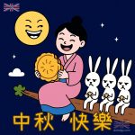 中秋節搞笑Q版圖案 | 嫦娥月餅開心食,玉兔嬲爆面