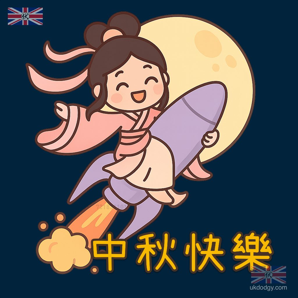 Q版搞笑中秋賀卡 | 嫦娥奔月火箭版 