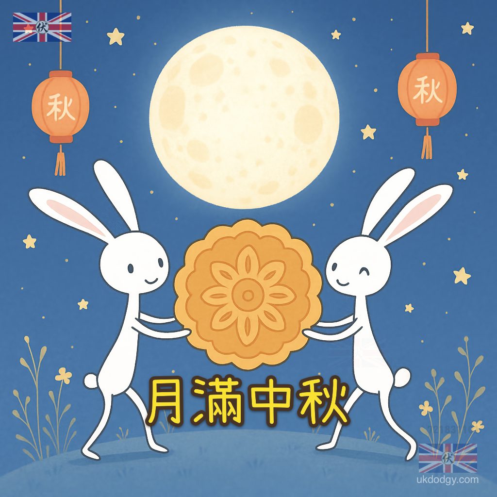 月滿中秋 Q版圖案 ｜可愛風搞笑圖