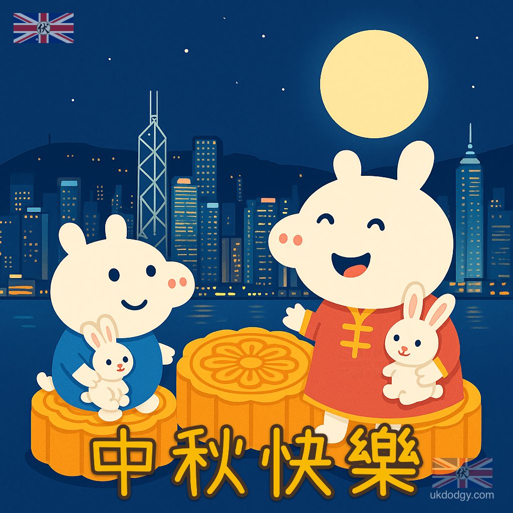 中秋節快樂圖 | Q版港豬