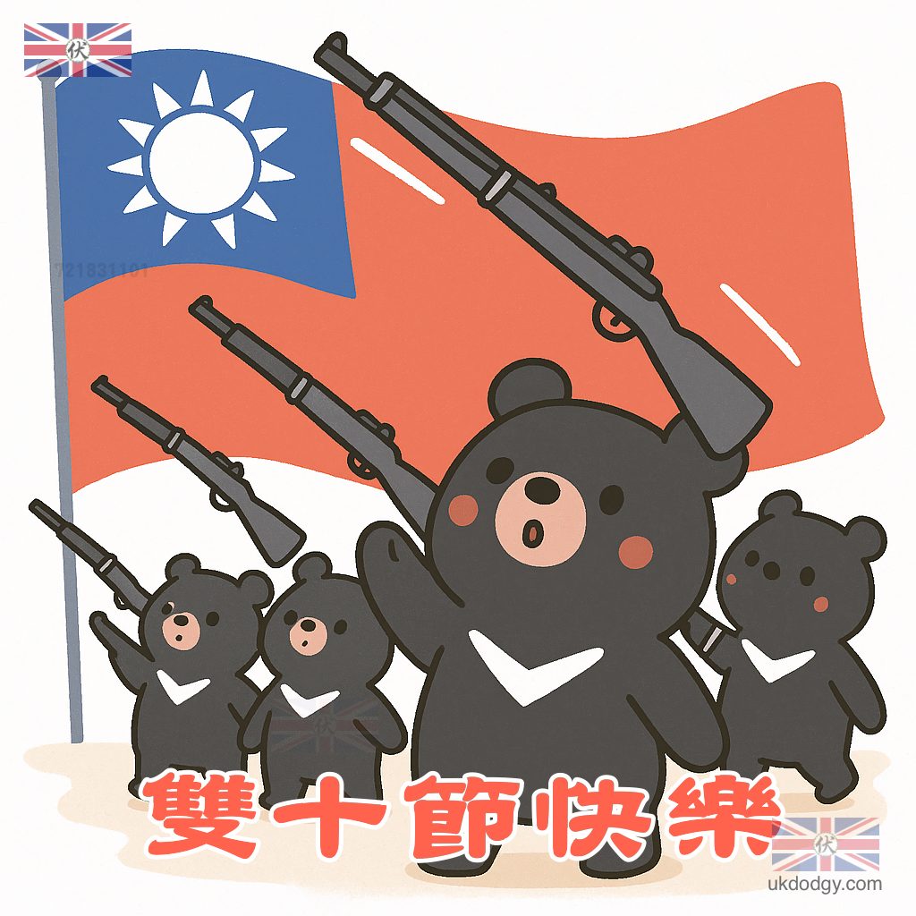 台灣國慶日 Q 版黑熊儀隊｜卡通搞笑素材