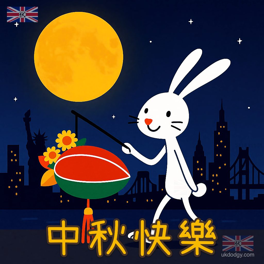 美國中秋節快樂圖