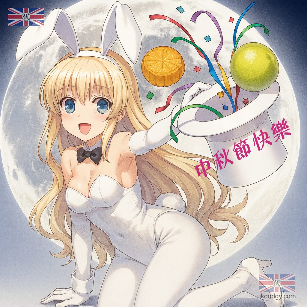 中秋節免費素材｜玉兔 Bunny Girl 嫦娥 Cosplay Q 版卡通圖案