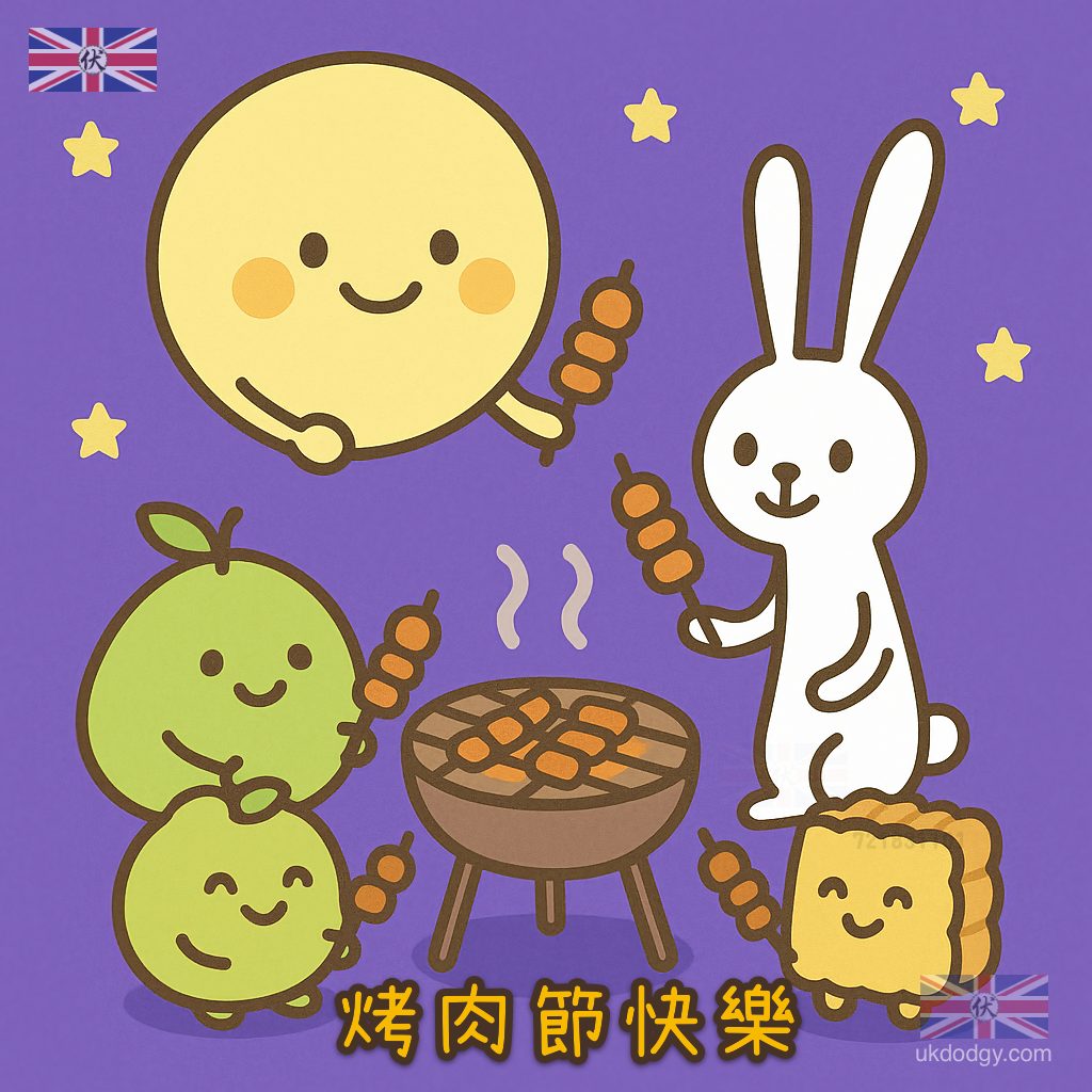 免費中秋烤肉節插圖｜玉兔賞月夜
