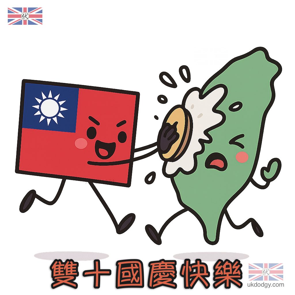 快樂雙十節卡通插畫