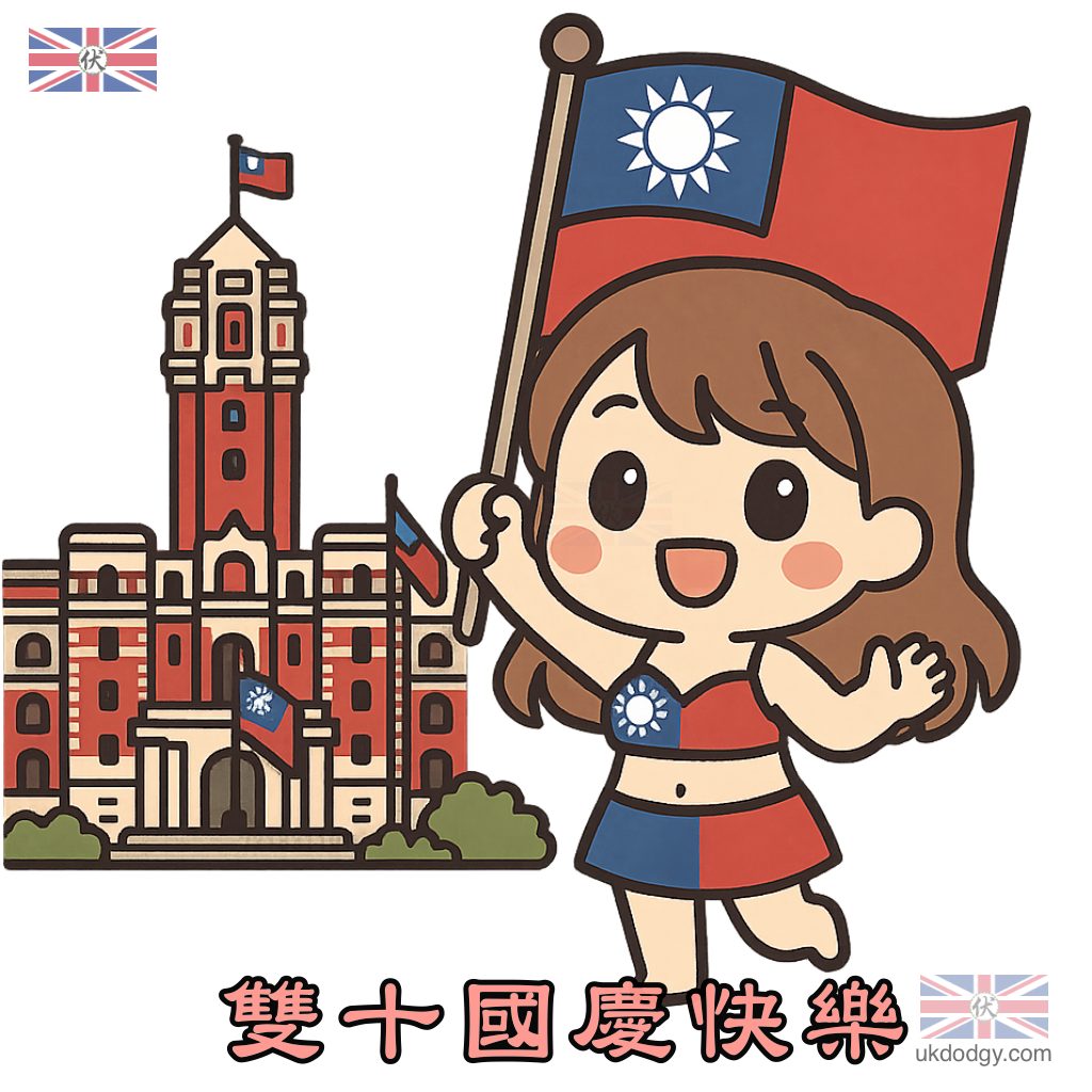 總統府國慶升旗 | 雙十節卡通