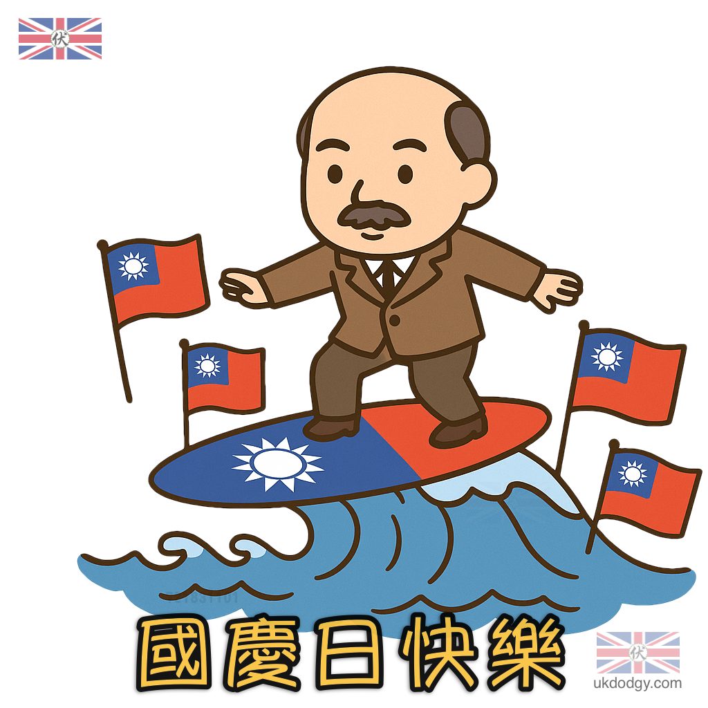 國慶日素材｜搞笑卡通孫中山插畫免費下載