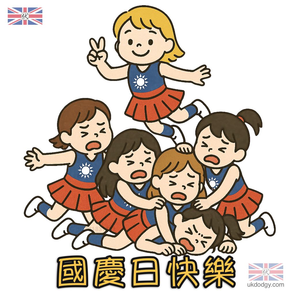 國慶日表演 | Q 版啦啦隊插畫