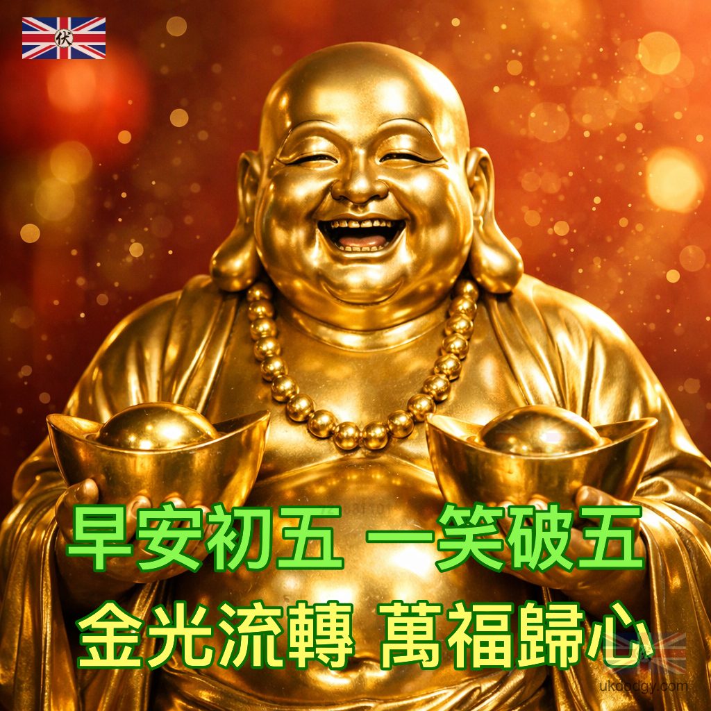 大年初五早安圖