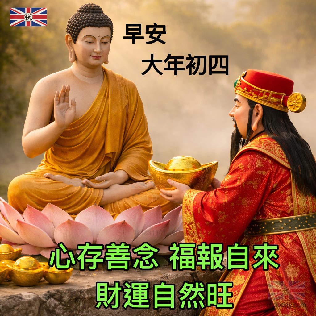 大年初四早安圖