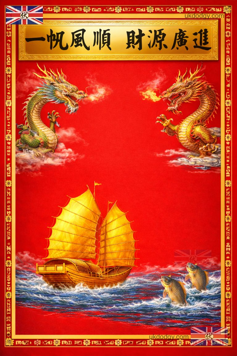 啟市揮春 | 一帆風順 財源廣進