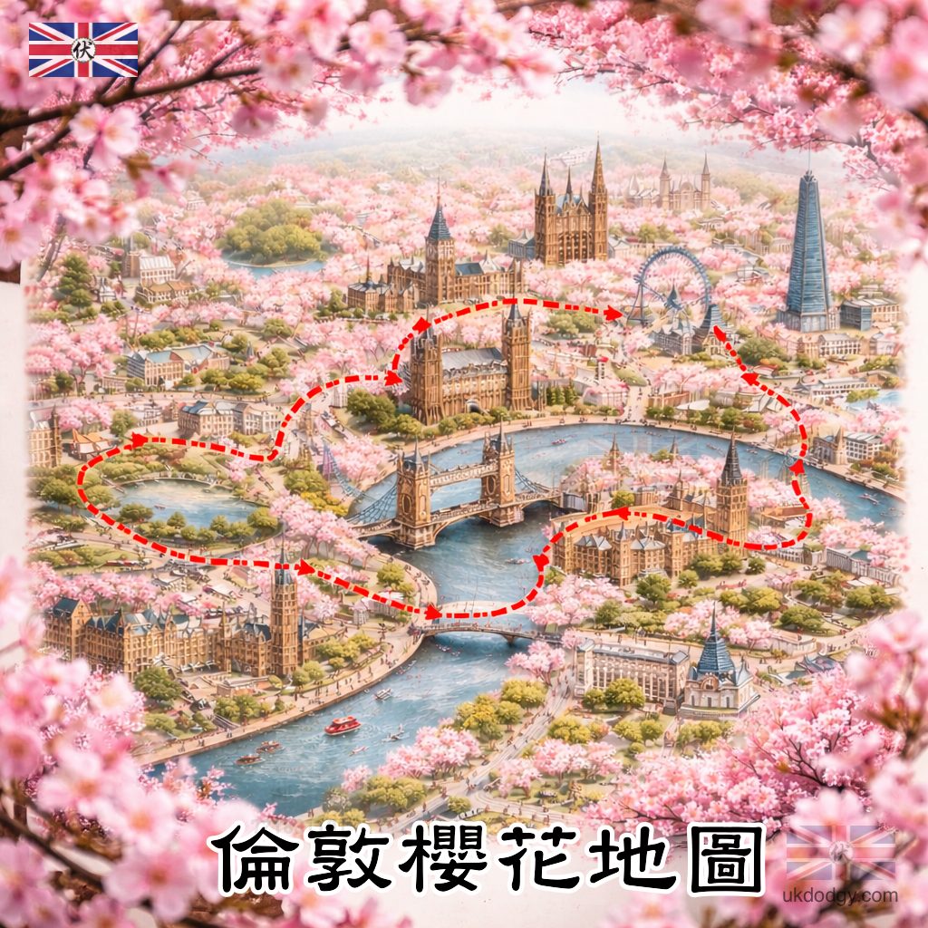 London Cherry Blossom Map｜倫敦櫻花地圖
