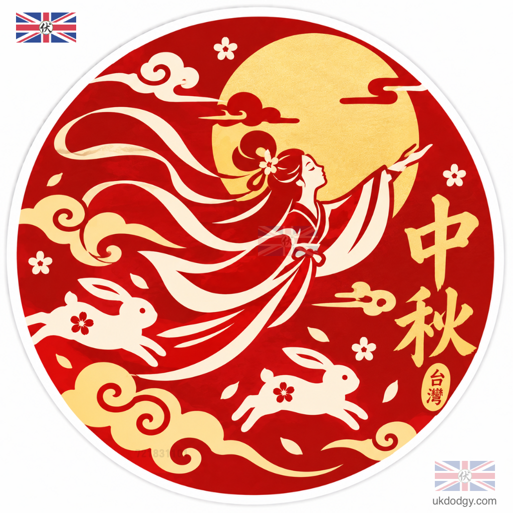嫦娥奔月中秋節貼紙