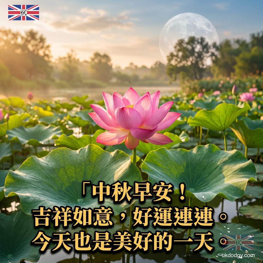中秋節早安問候圖