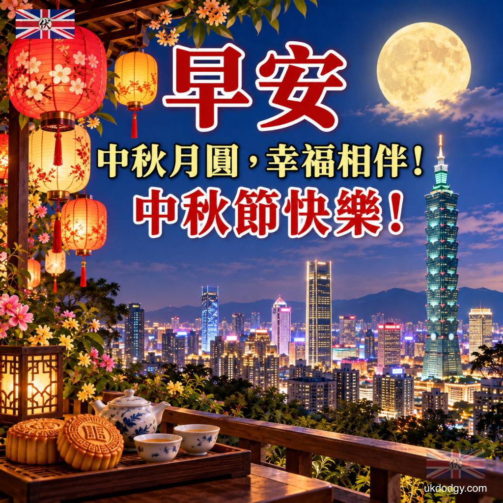 台灣中秋節早安圖｜農曆八月十五免費早安祝福
