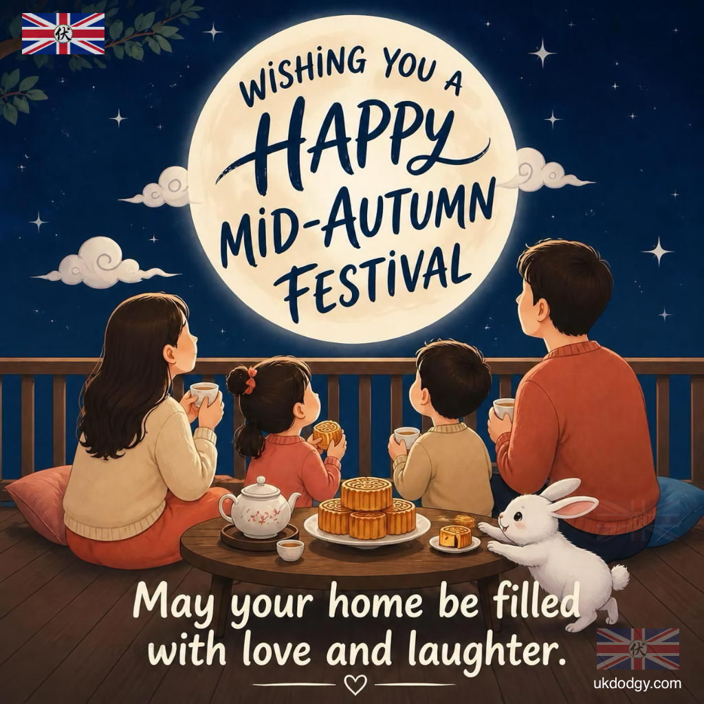 中秋快樂英文圖｜Happy Mid-Autumn Festival 祝福卡