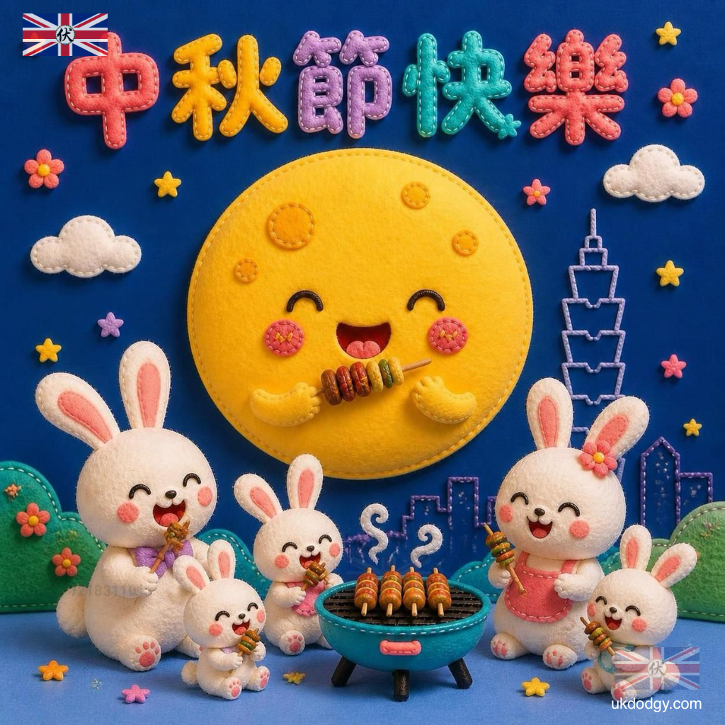 中秋節卡通圖案|一家烤肉萬家香