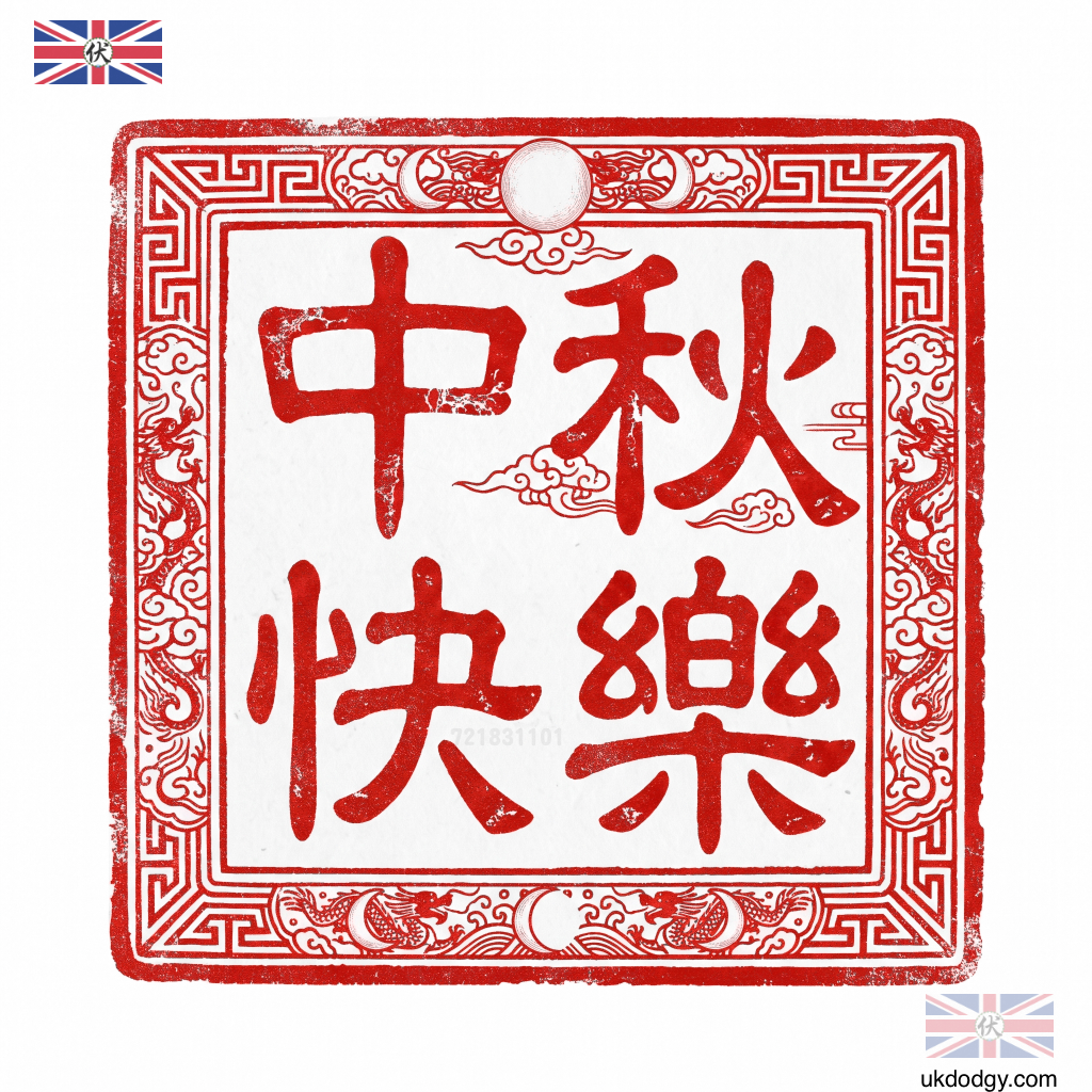 中秋節字體圖片PNG去背圖｜ 傳統印章風祝福素材
