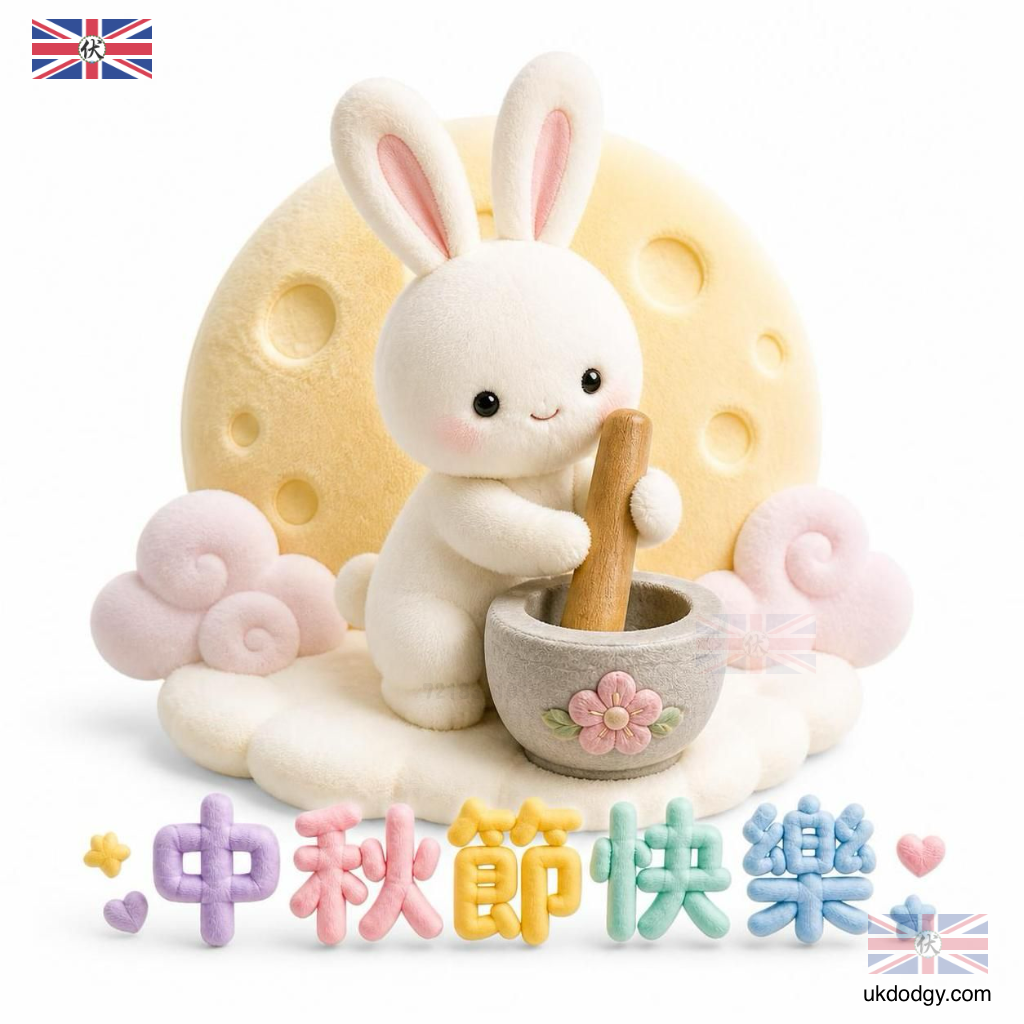 中秋節可愛圖案 免費下載｜玉兔祝福圖片