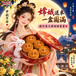 中秋節快樂祝福圖|嫦娥送來一盒團圓,免費下載分享