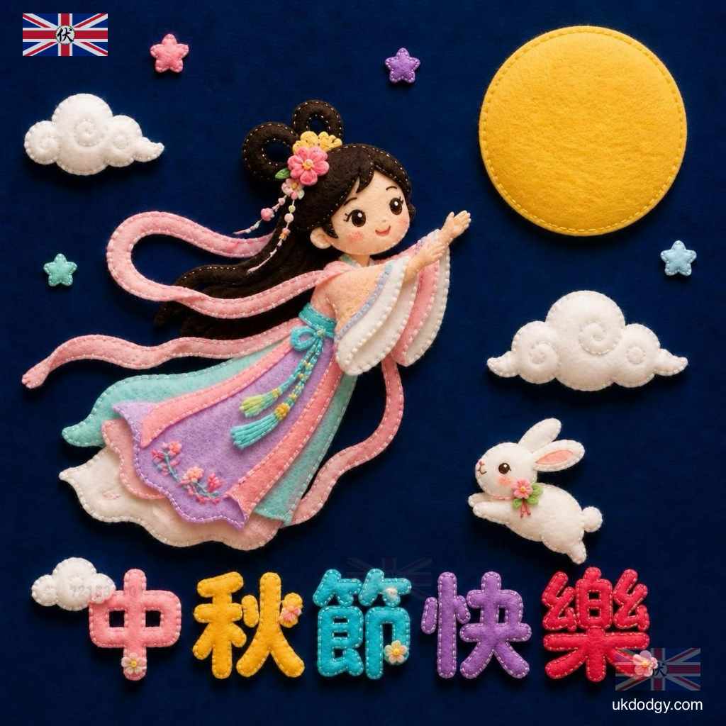 中秋節卡通圖案｜Q版嫦娥奔月