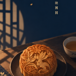 兔子月餅中秋手機桌布下載｜月光茶席手機背景