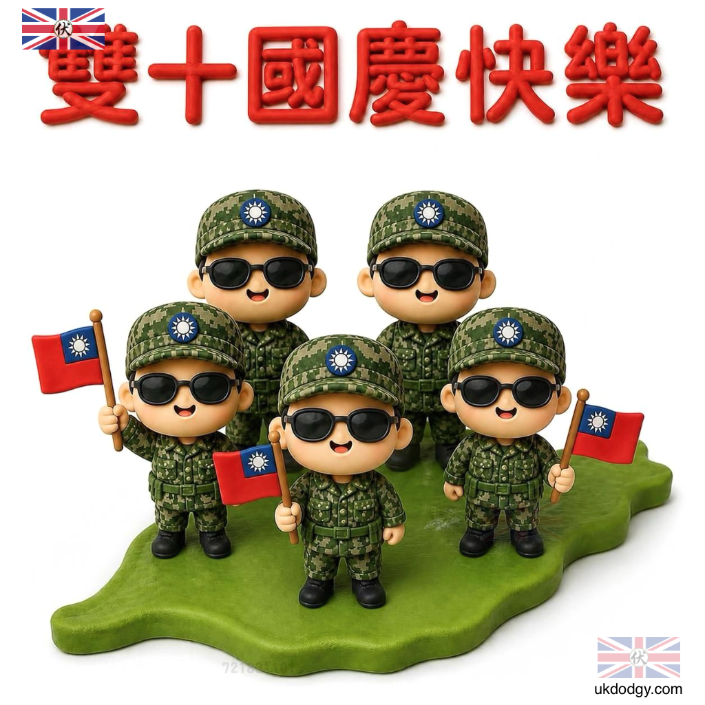 陸軍專科學校 可愛Q 版雙十節祝福圖