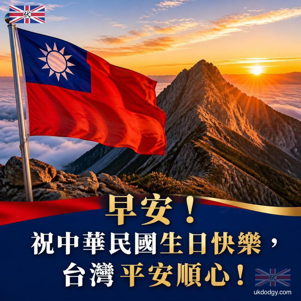 雙十國慶早安圖|祝台灣平安順心