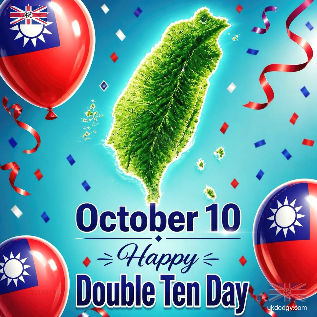 Happy Double Ten Day Taiwan Island Image