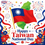 Happy Taiwan National Day! A Colorful Double Ten Day Illustration