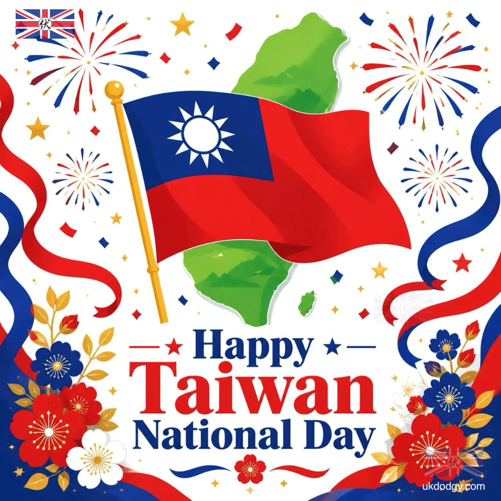Happy Taiwan National Day! A Colorful Double Ten Day Illustration