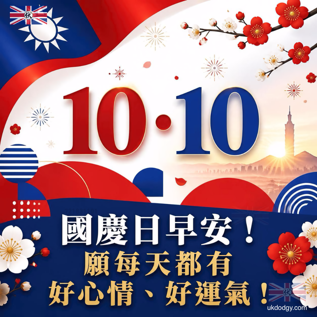 國慶日早安圖|願每天都有好心情、好運氣