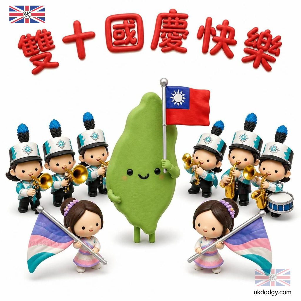 雙十國慶素材 |台中曉明女中管旗隊可愛Q版圖片