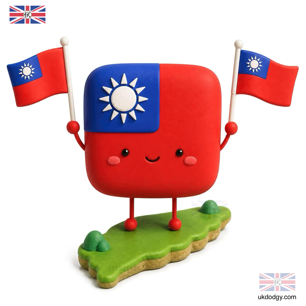台灣國旗Q版圖片：可愛雙十節國慶祝福